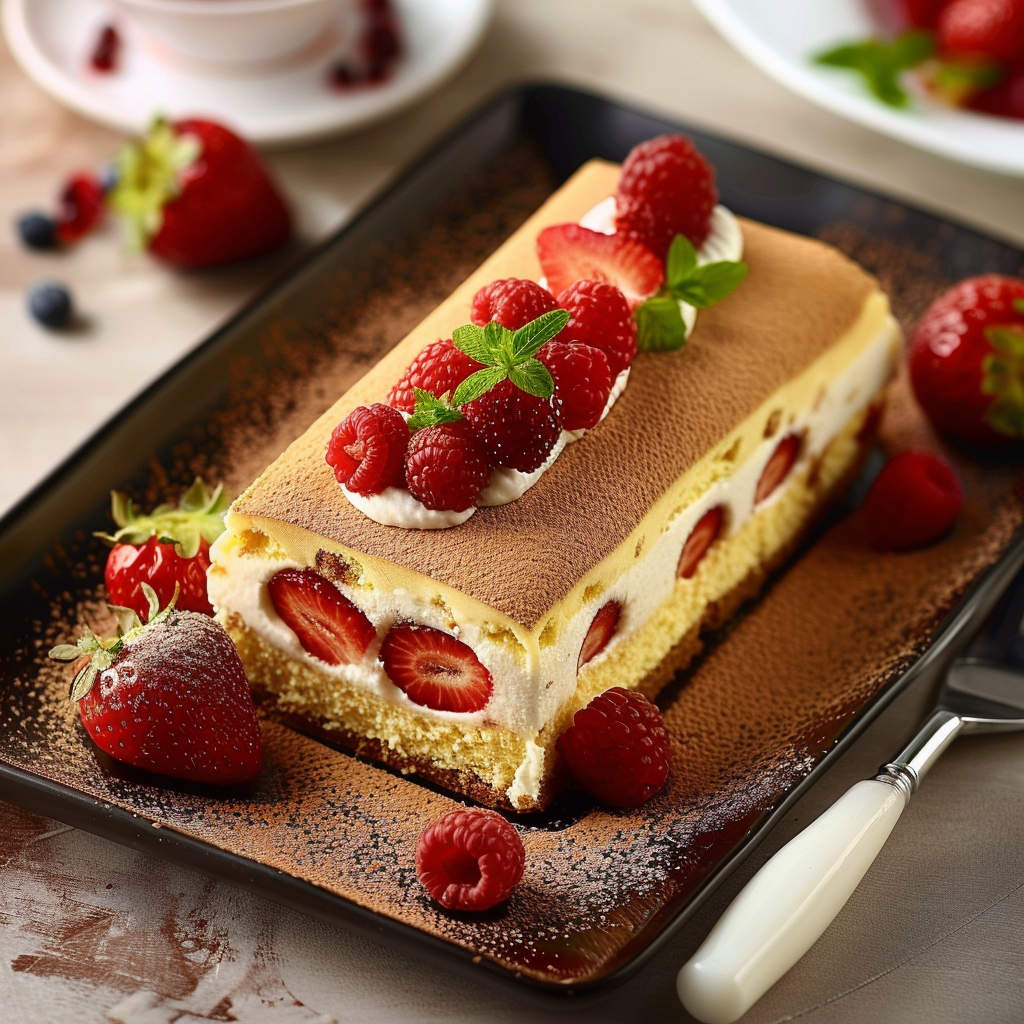 roulé tiramisu fraise depuis recettesympa.com