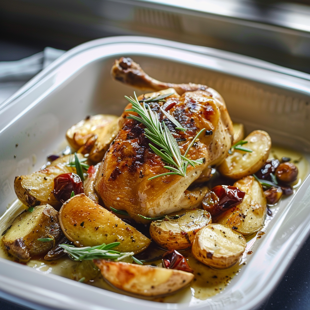 Poulet rôti aux pommes de terre depuis recettesympa.com
