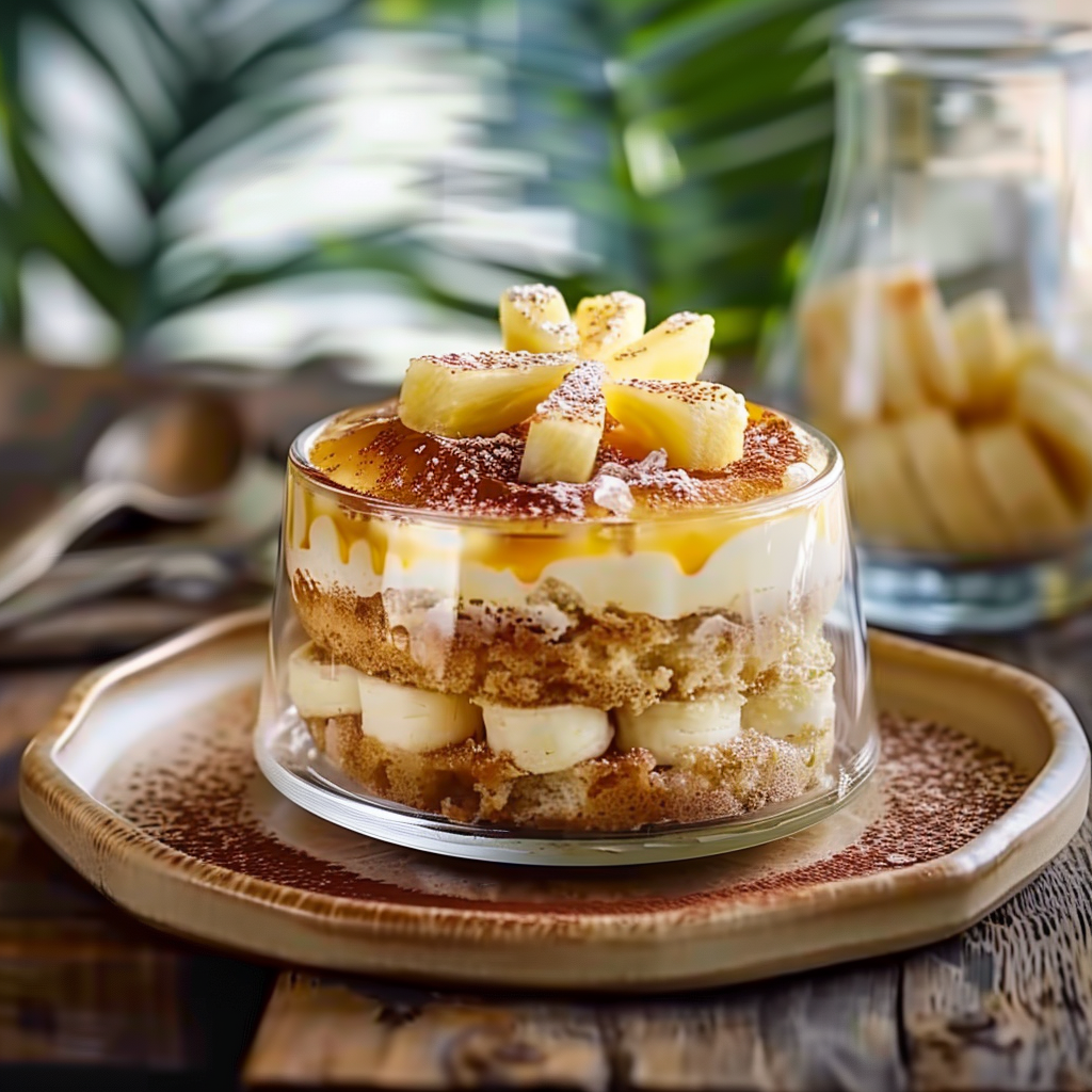 Tiramisu à l'ananas depuis recettesympa.com