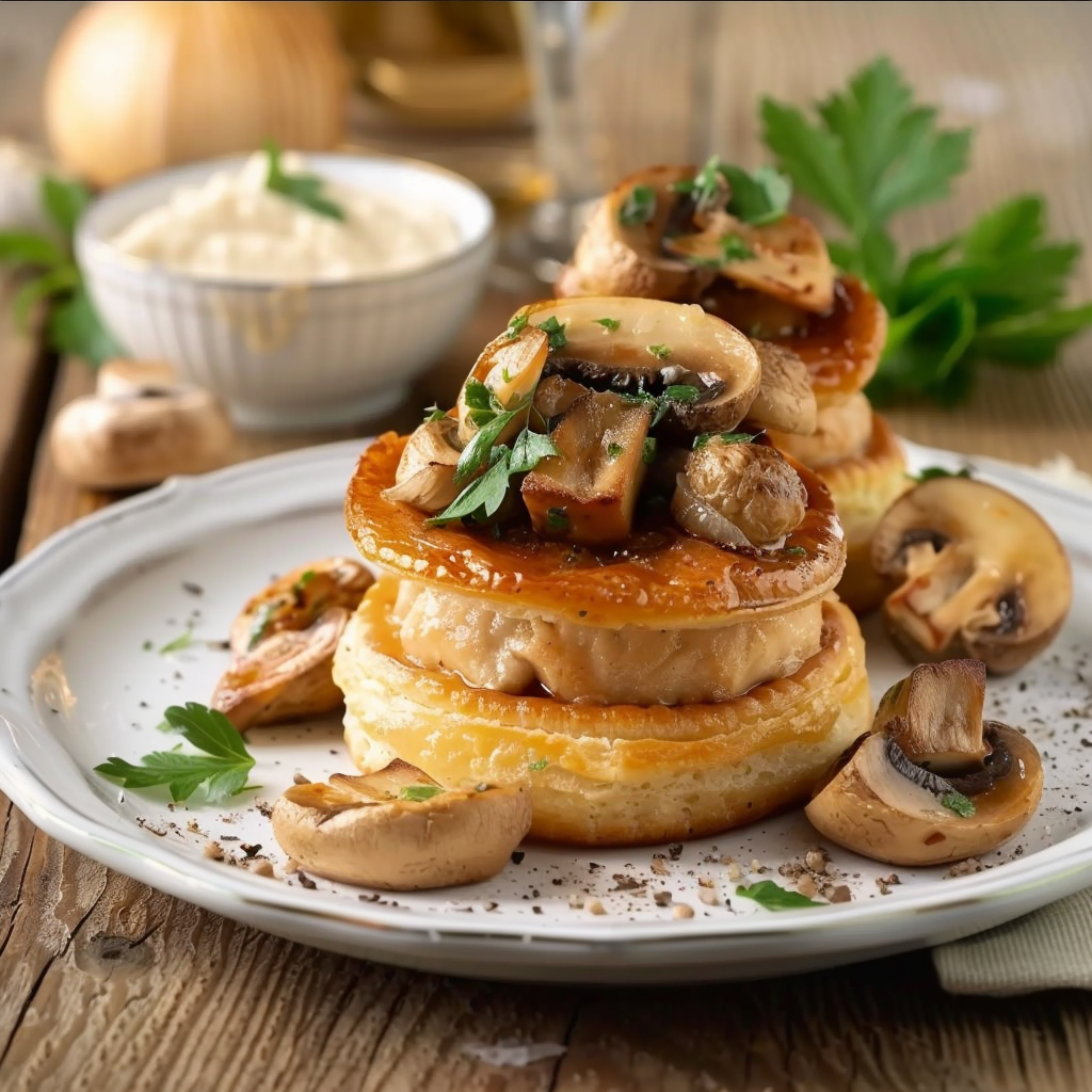 Vol-au-Vent au Poulet et Champignons