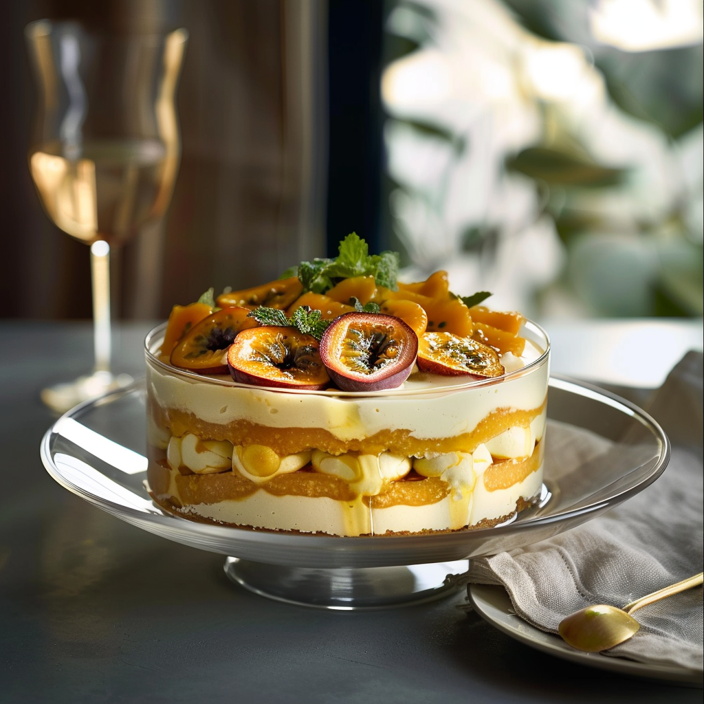 Tiramisu Mangue Passion fruit depuis recettemoderne.com