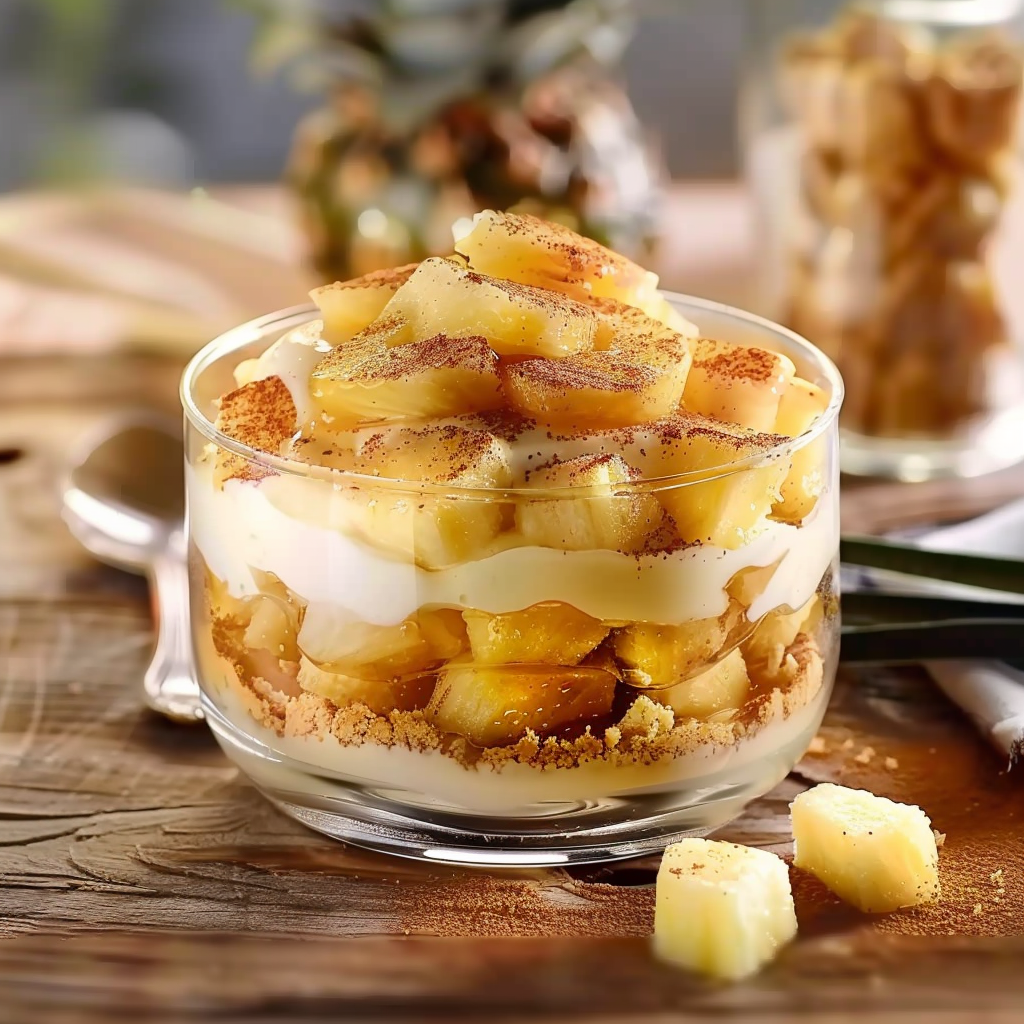 Tiramisu à l'ananas depuis recettesympa.com