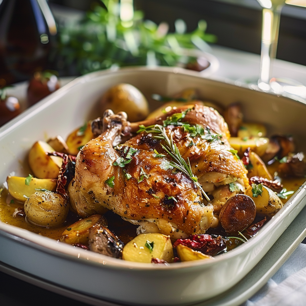 Poulet rôti aux pommes de terre depuis recettesympa.com