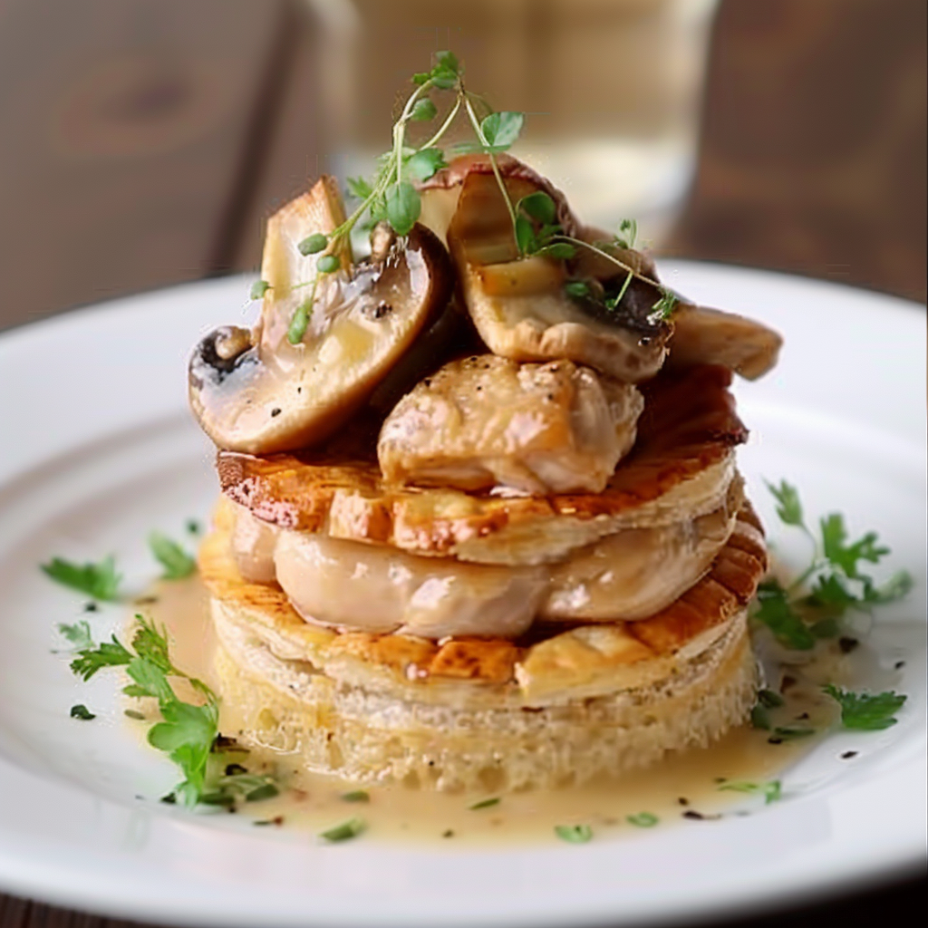 Vol-au-Vent au Poulet et Champignons