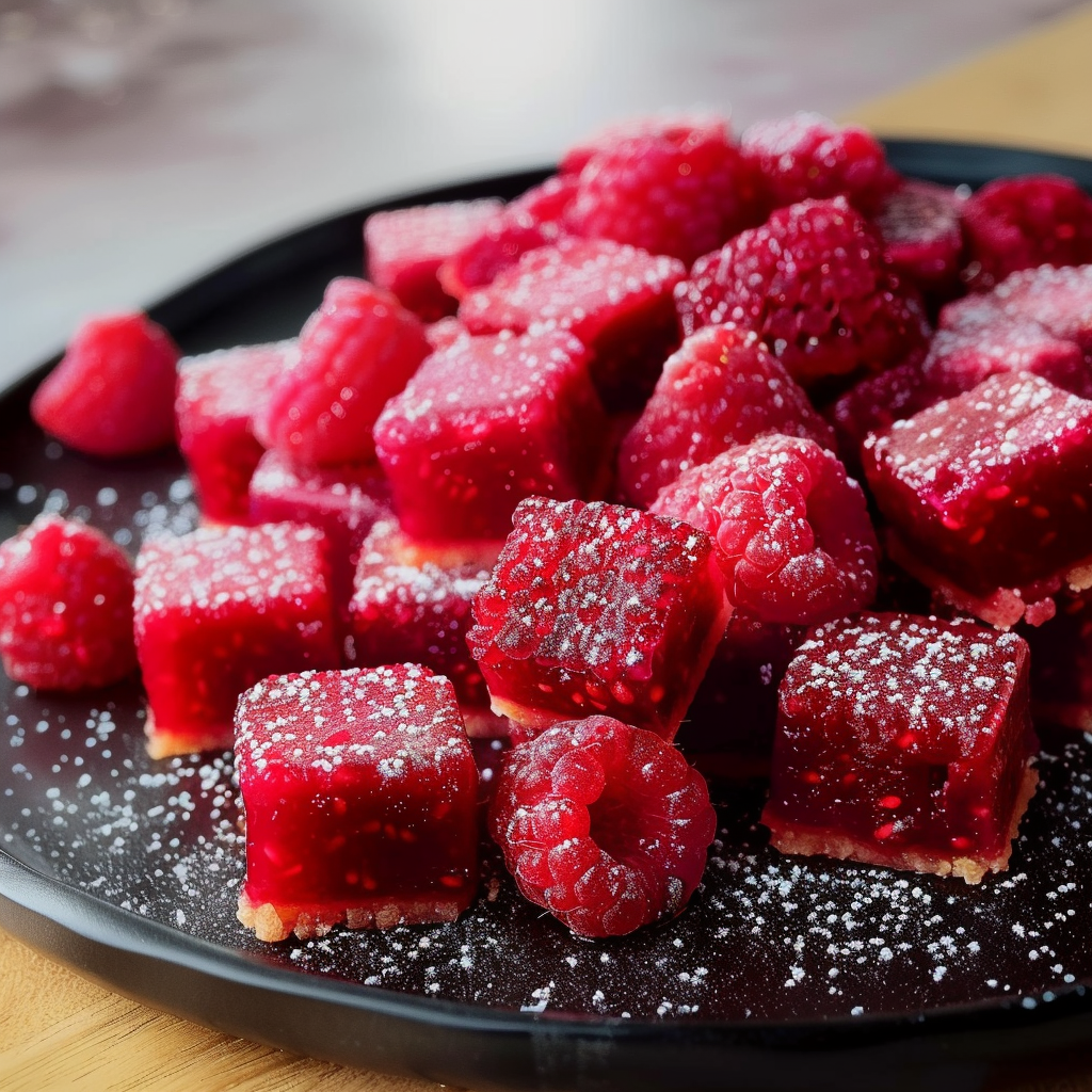 Pâte de fruits à la framboise depuis recettesympa.com