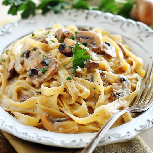 Tagliatelles à la carbonara aux champignons