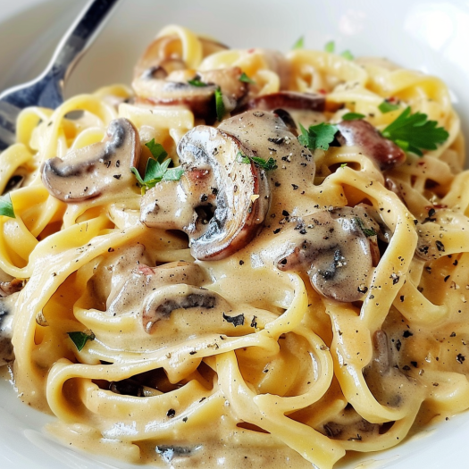 Tagliatelles à la carbonara aux champignons