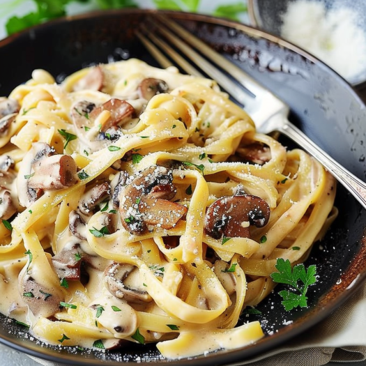 Tagliatelles à la carbonara aux champignons