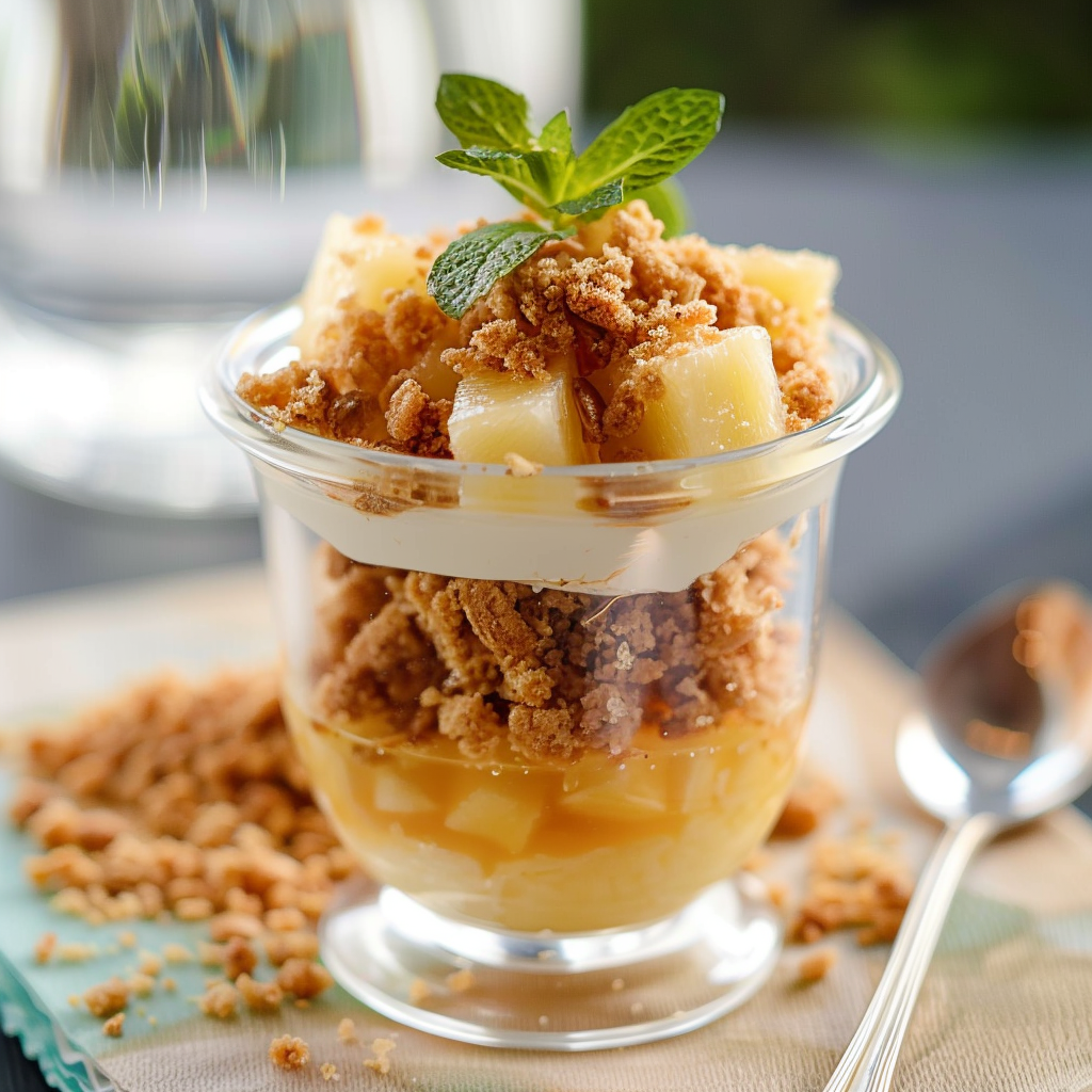 Verrines Ananas Crumble : Fraîcheur et Gourmandise