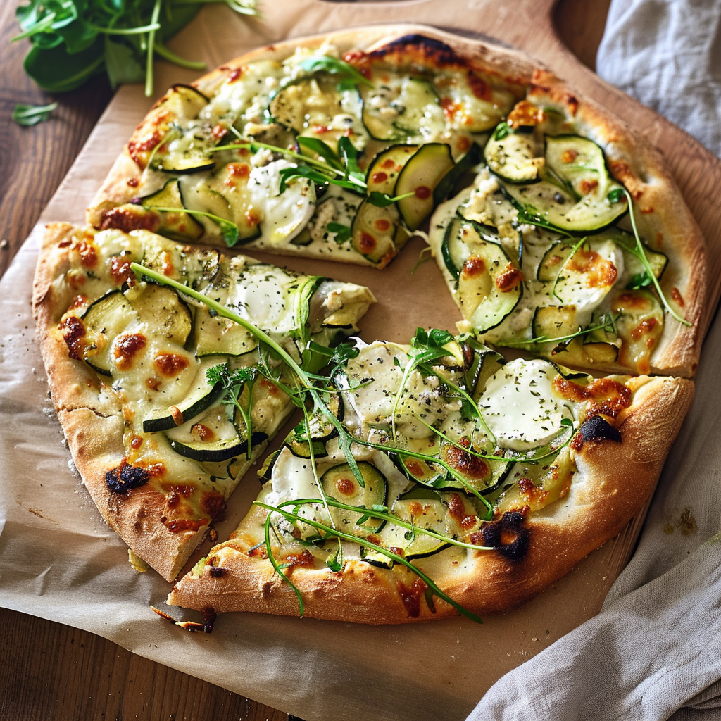 Titre du Blog : Pizza Courgettes Chèvre