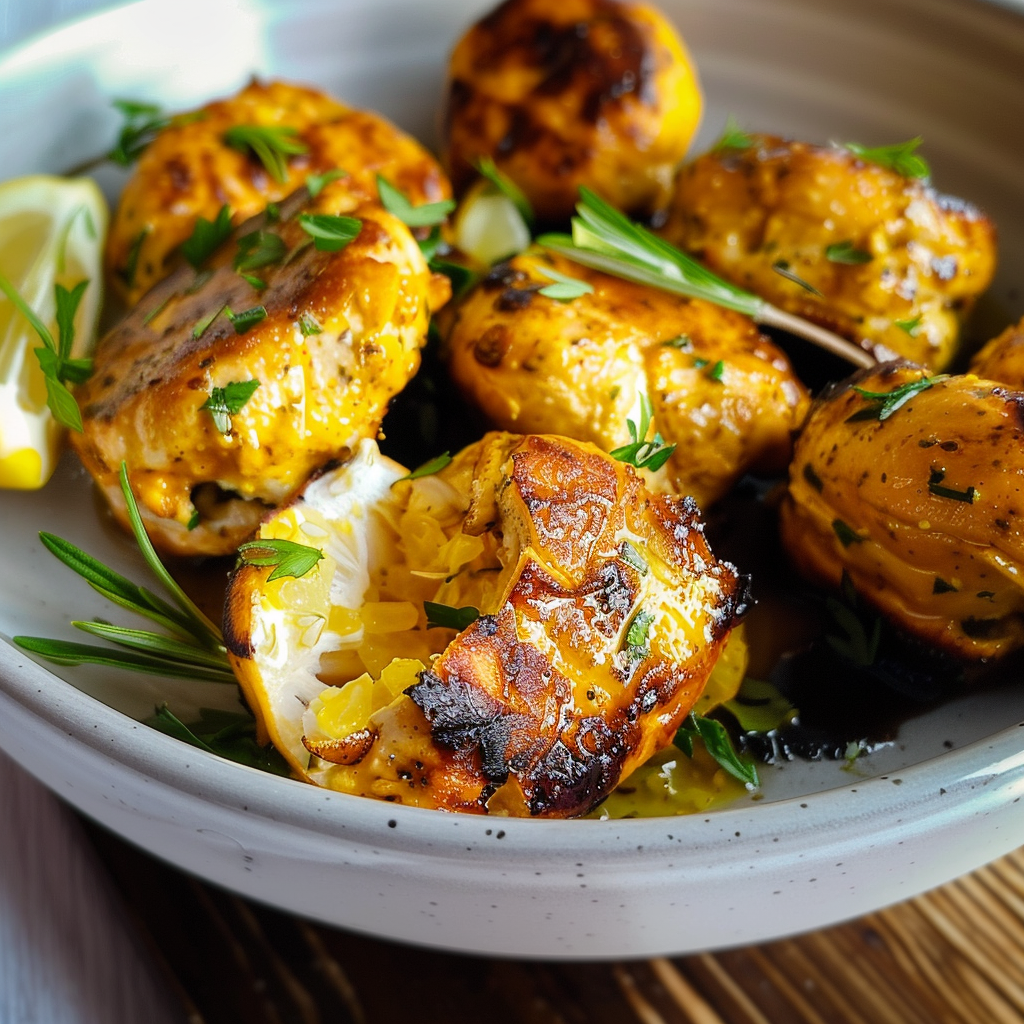 Boulettes de Poulet Citron et Curcuma