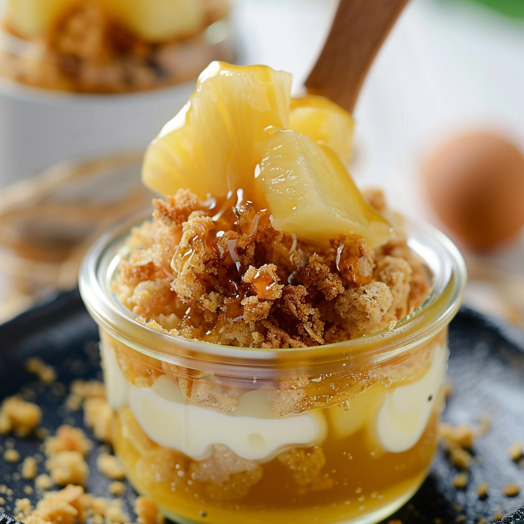 Verrines Ananas Crumble : Fraîcheur et Gourmandise