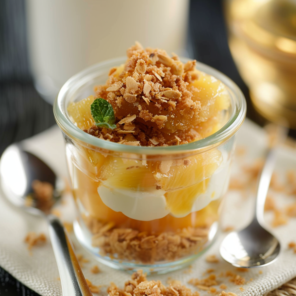 Verrines Ananas Crumble : Fraîcheur et Gourmandise