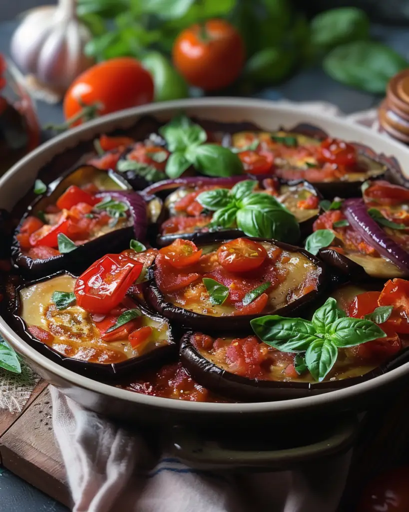 Recette facile d'aubergines à la tomate