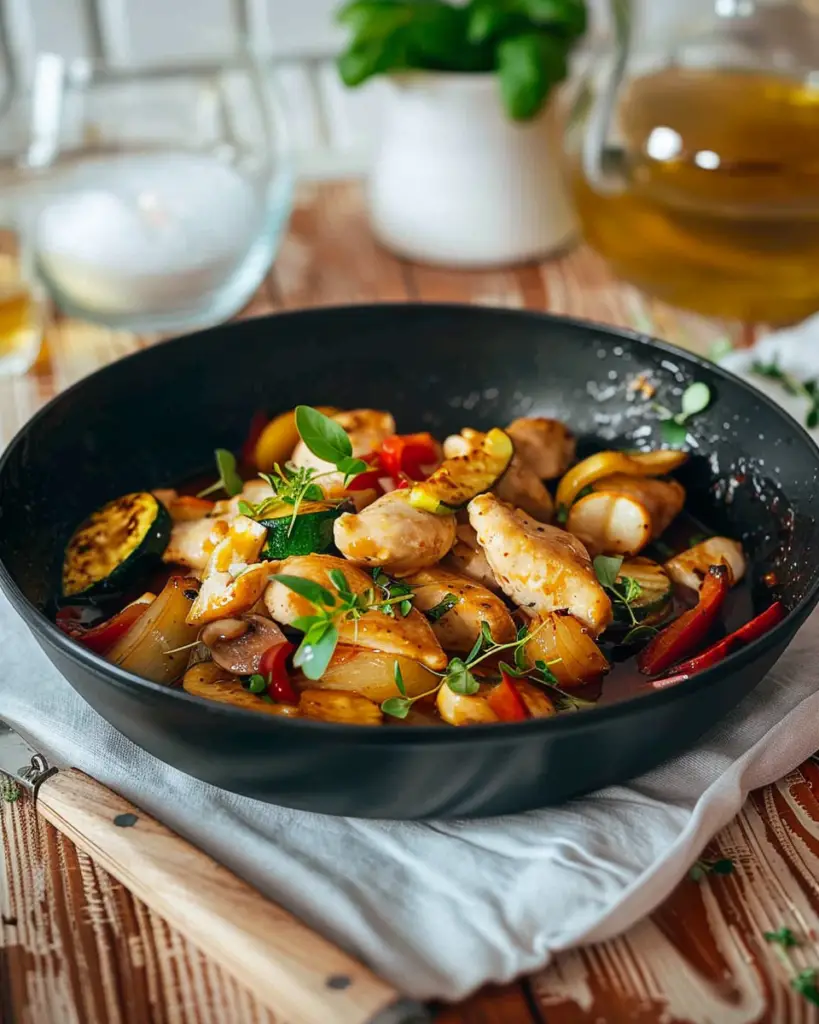 Sauté de Poulet aux Courgettes et Sauce Soja