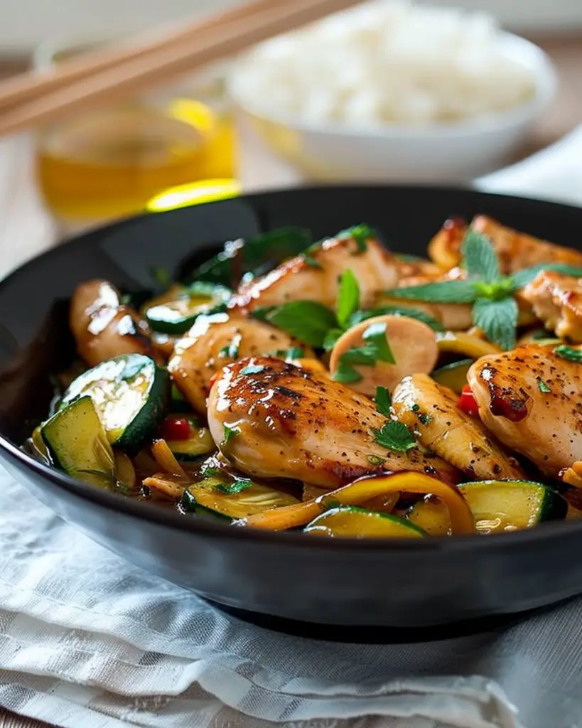 Sauté de Poulet aux Courgettes et Sauce Soja