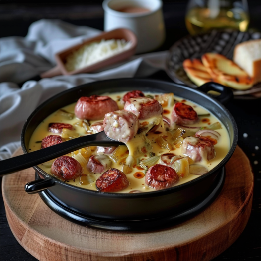 Fondue d’Endives et Saucisses Fumées