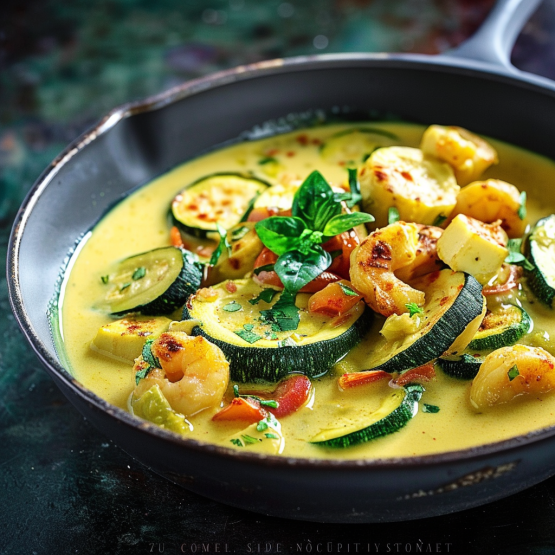 Courgettes au Lait de Coco et Curry