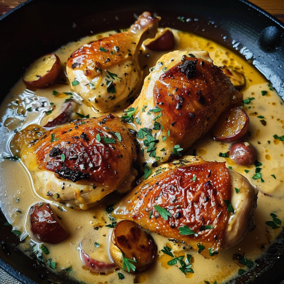 Aiguillettes de Poulet Sauce Crémeuse à l'Ancienne