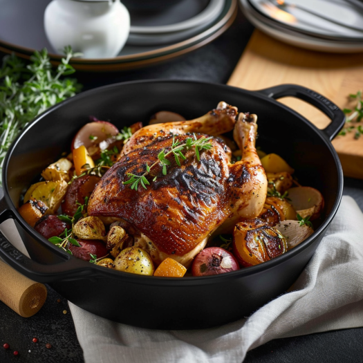 Recette de Poulet Rôti en Cocotte au Four