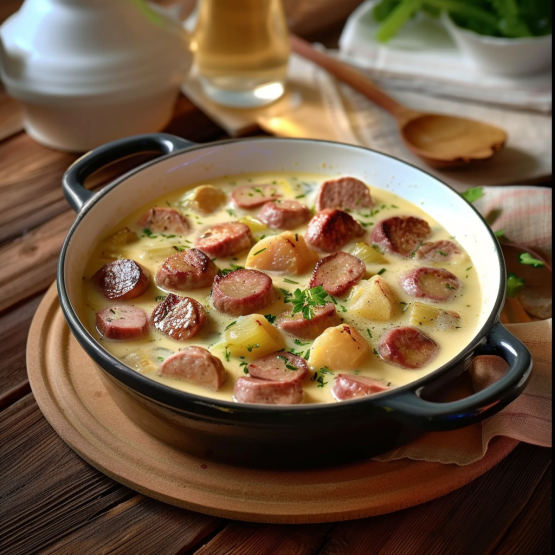 Fondue d’Endives et Saucisses Fumées