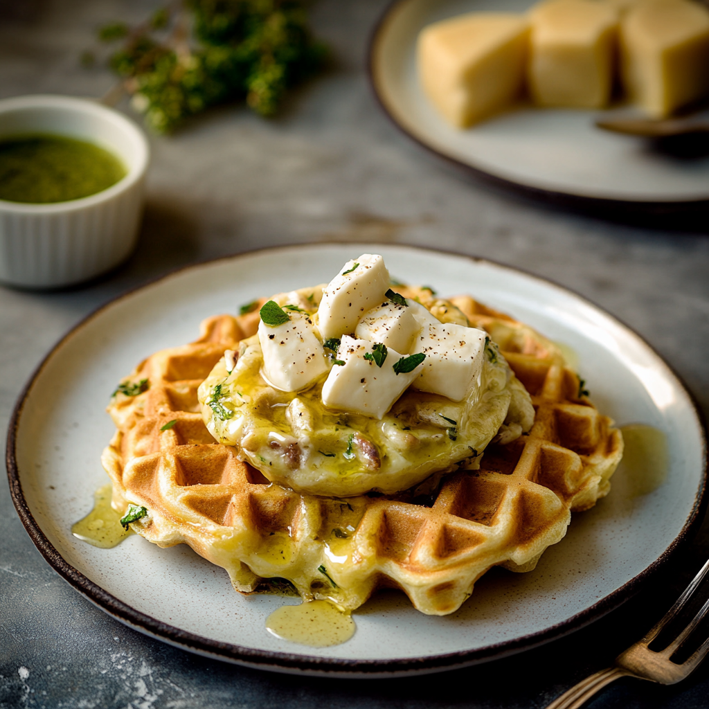 Gaufres épinards fromage depuis recettesympa