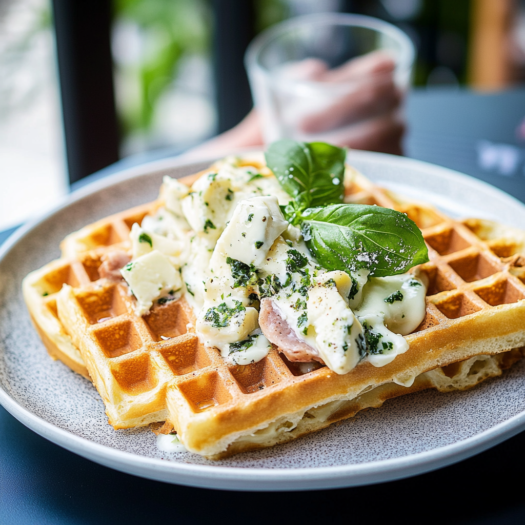 Gaufres épinards fromage depuis recettesympa