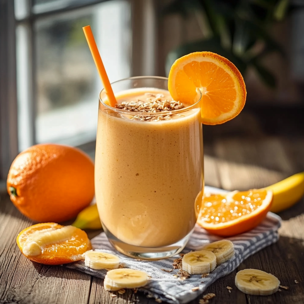Smoothie banane orange depuis recettesympa