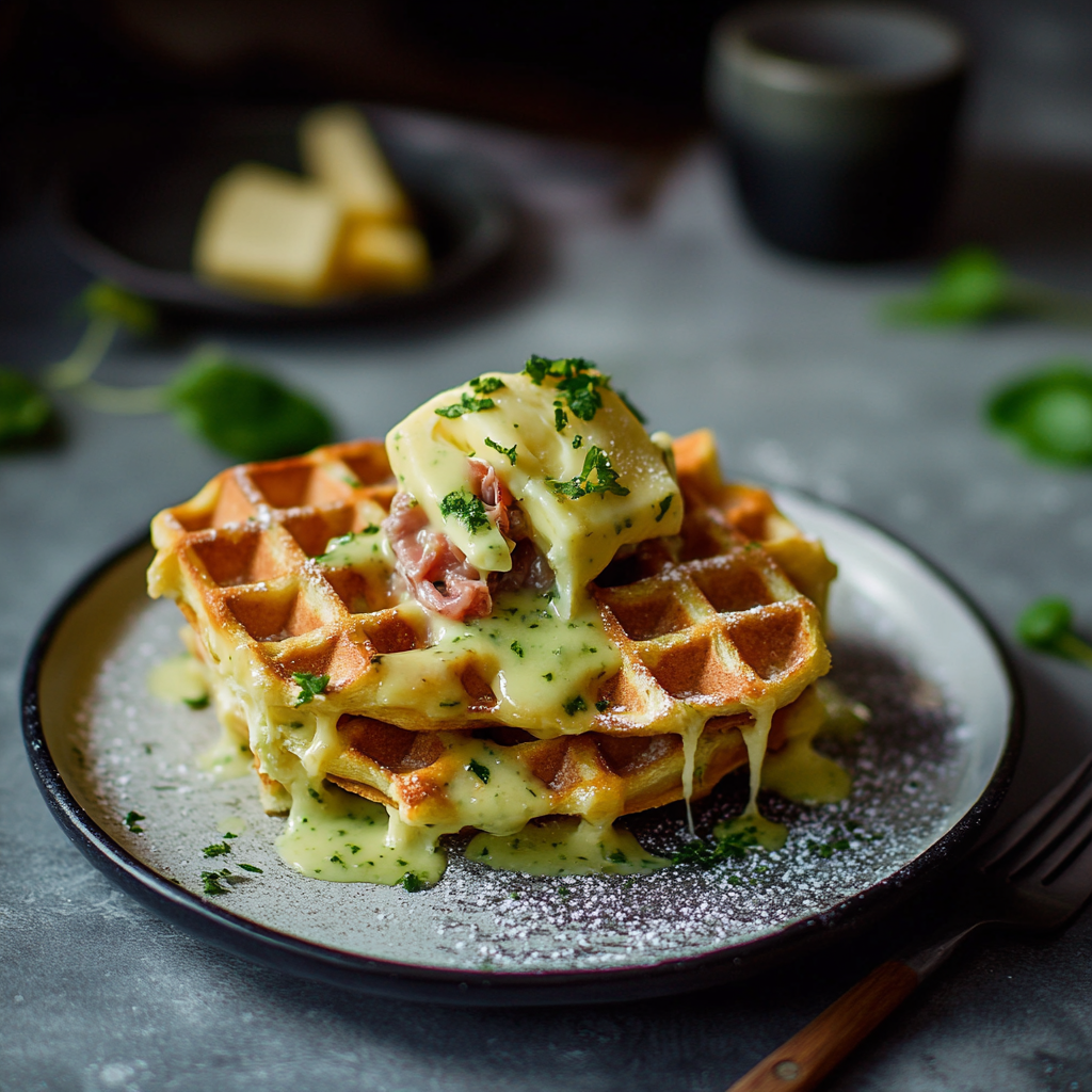 Gaufres épinards fromage depuis recettesympa