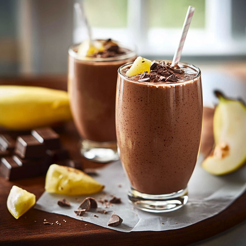 Smoothie poire chocolat depuis recettesympa