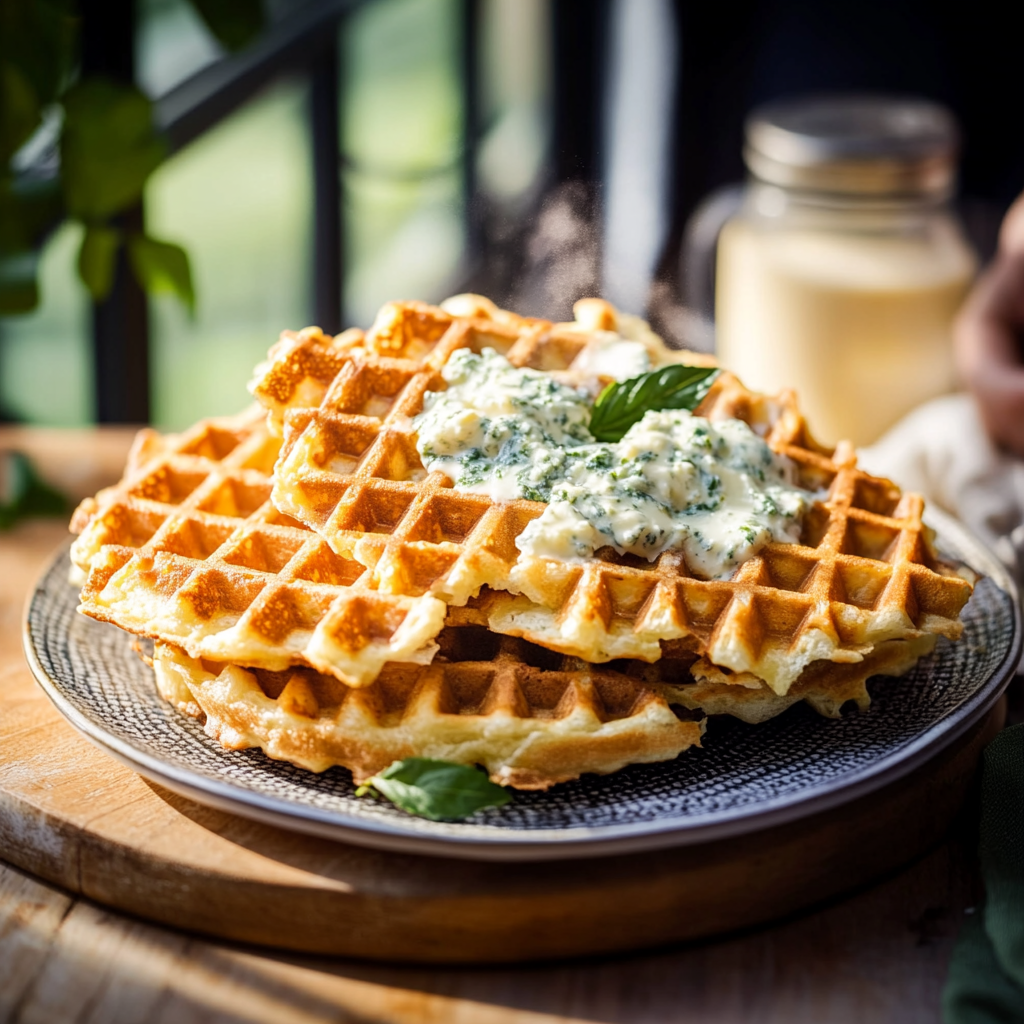 Gaufres épinards fromage depuis recettesympa