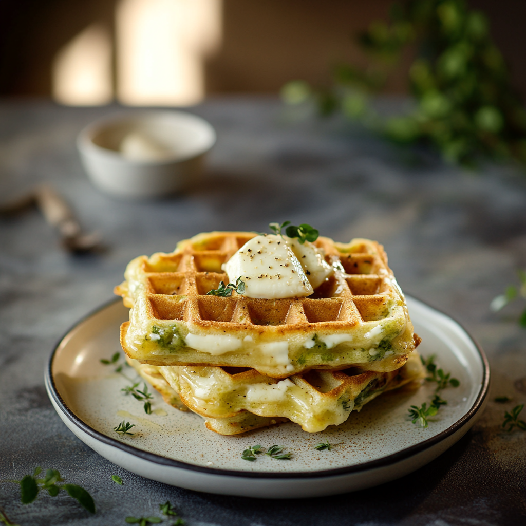 Gaufres épinards fromage depuis recettesympa